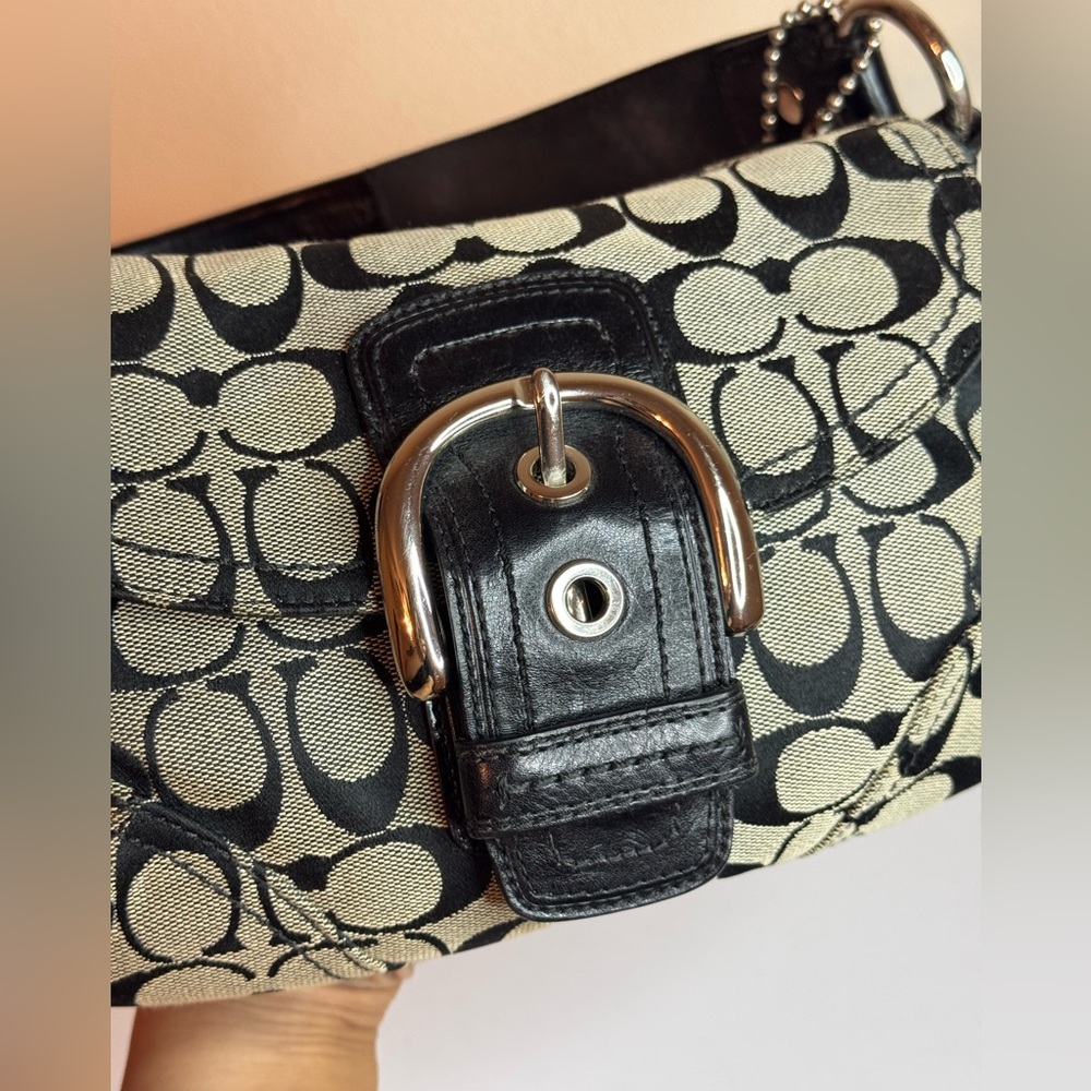 Coach Y2K Signature Monogram Black/Grey Small Shoulder Bag - Picture 8 of 13